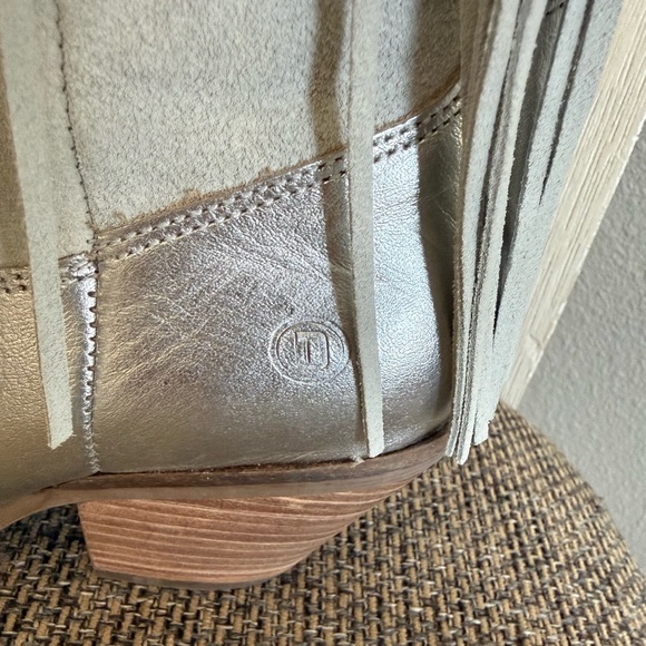 Dingo Silver Metallic Fringe Snip Toe Cowboy Western Boots Size 8.5 - Picture 9 of 9